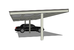 Single Post Flat Top Carport